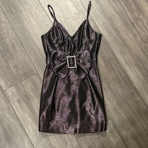 Ramy Brook Shimmering black metallic Mini Dress